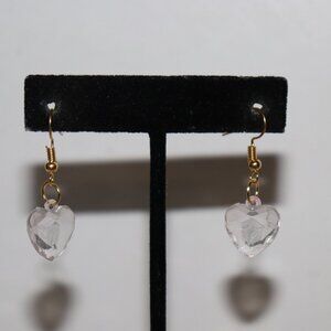 Clear Heart Dangle Earrings | 1.5" Hook | NWOT | Lightweight & Elegant